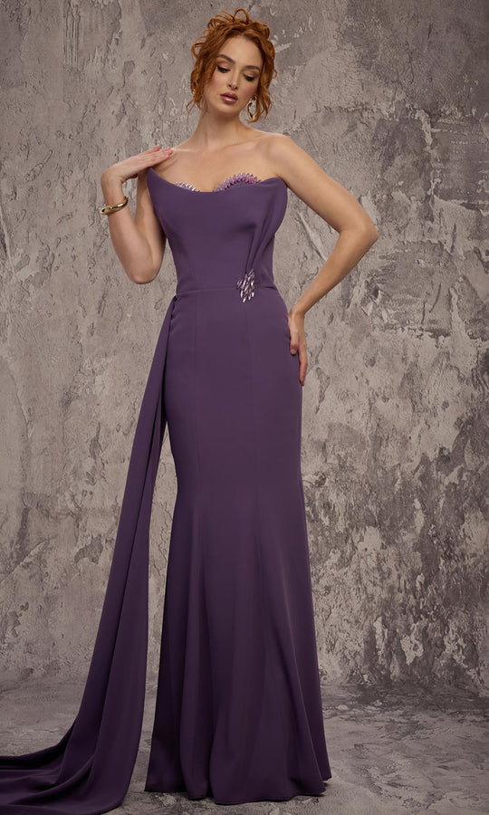 MNM COUTURE J03584 - Crystal Embellished Sweetheart Evening Gown