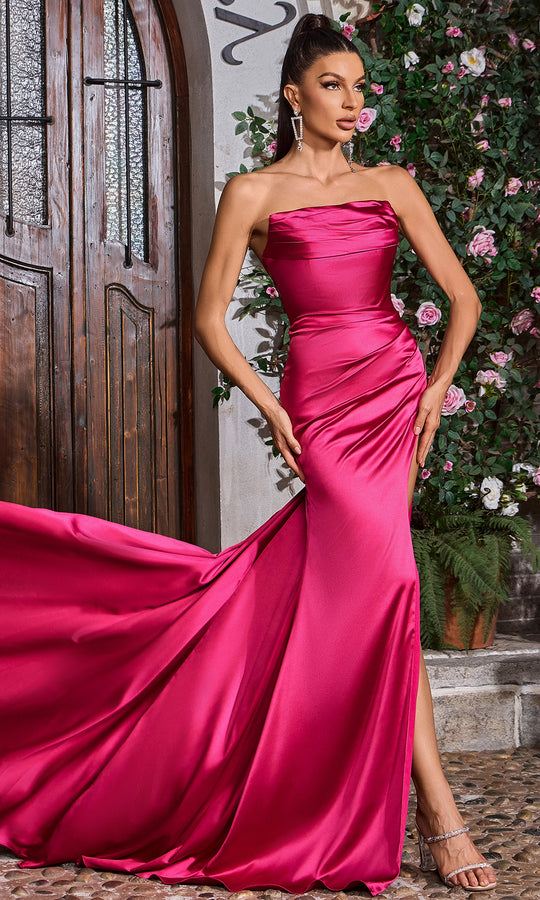 J'Adore Dresses J26004 - Draped Bust Strappy Back Evening Gown