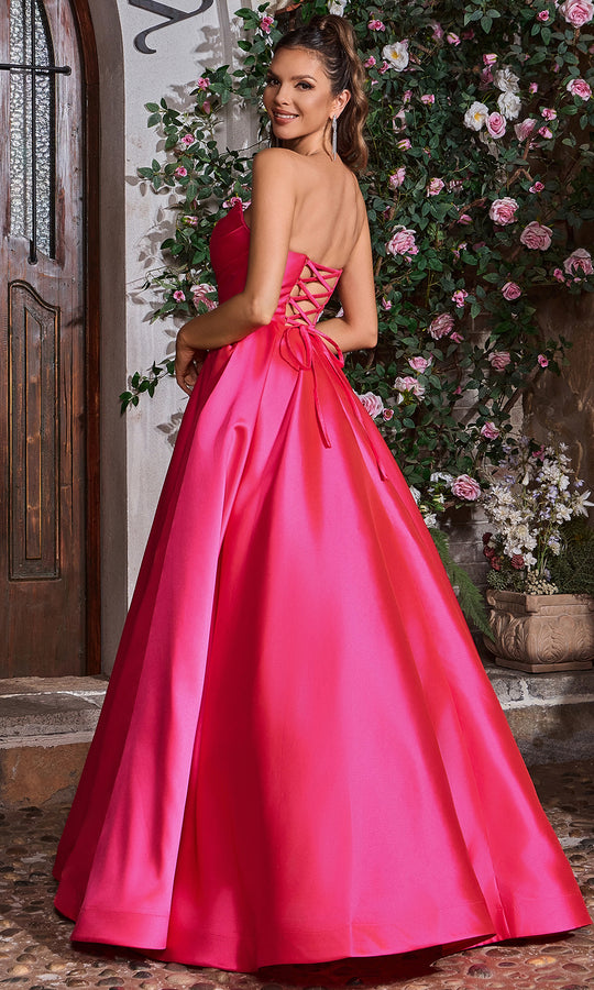 J'Adore Dresses J26022 - Mikado Pleated Bodice Strapless Ballgown