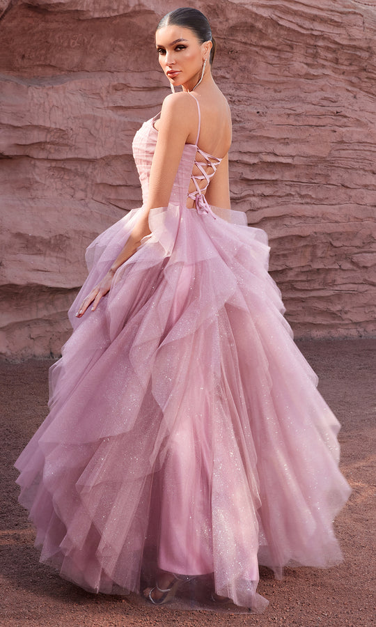 J'Adore Dresses J27008 - Layered Ruffle Skirt Sleeveless Gown