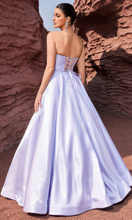 J'Adore Dresses J27025 - Lace-Up Back Minimalist Ballgown