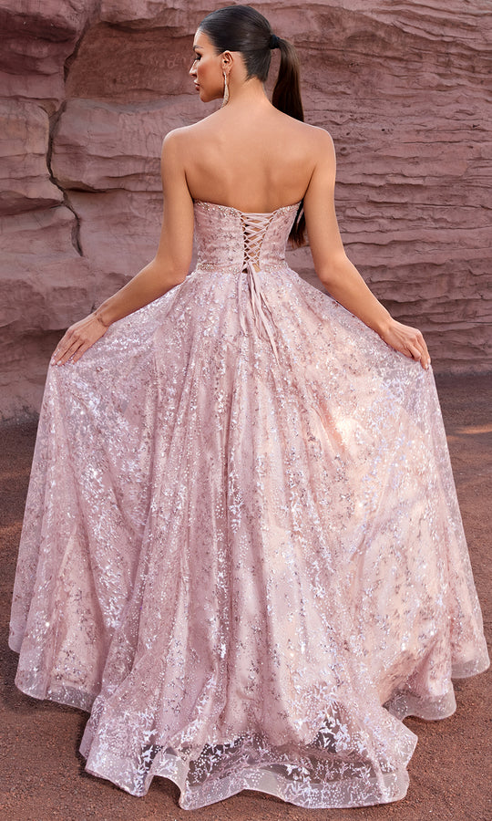 J'Adore Dresses J27030 - Glitter Tulle Lace-Up Back Ballgown