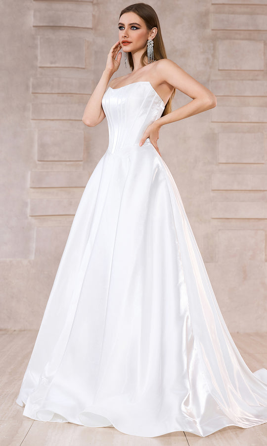 J'Adore Dresses J28001 - Semi-Sweetheart Basque Waist Ballgown