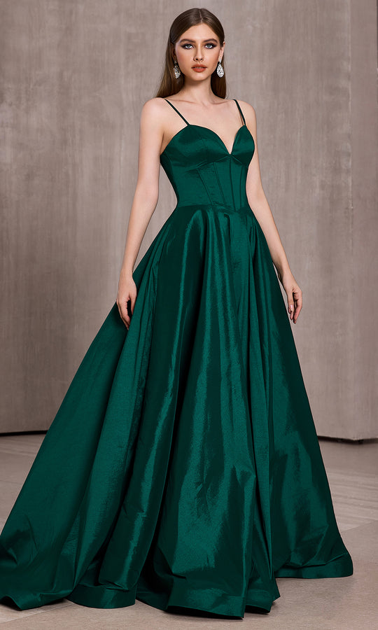 J'Adore Dresses J28046 - Corset Detail Spaghetti Strap Ballgown