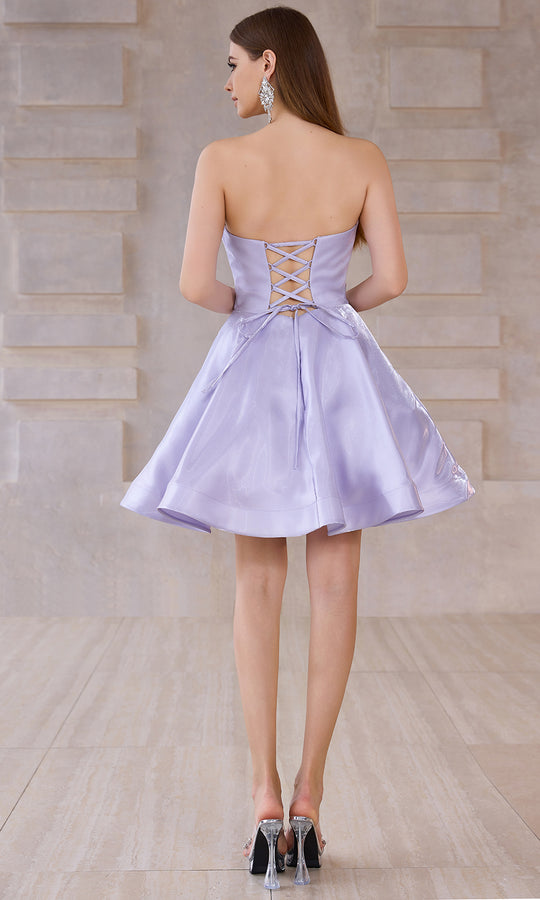 J'Adore Dresses J28082 - A-Line Skirt Water Satin Cocktail Dress