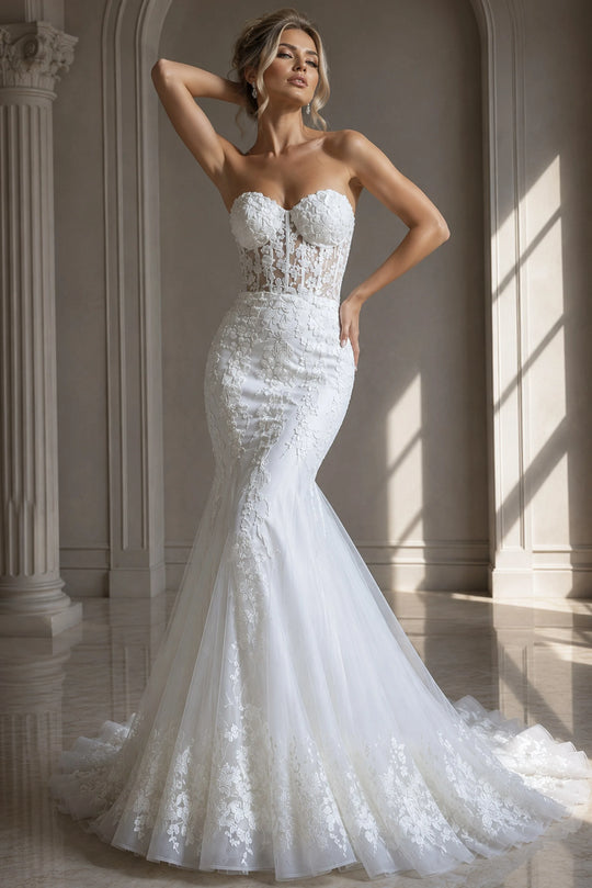 Jovani Bridal JB07260 - Embroidered Corset Bridal Gown