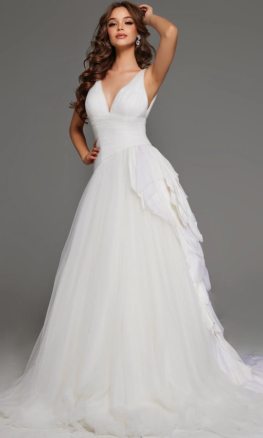 Jovani Bridal JB23241 - Cascading Ruffle Layered A-Line Gown