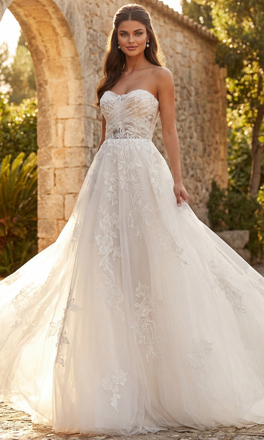Jovani Bridal JB43191 - Lace Applique Sweetheart Tulle Gown