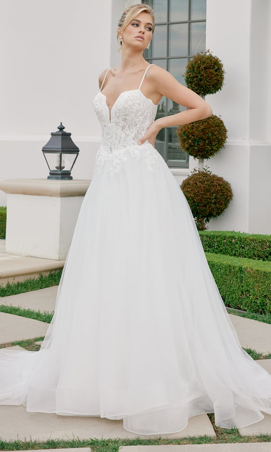 Nox Anabel JE1059 - Lace Bodice A Line Wedding Dress