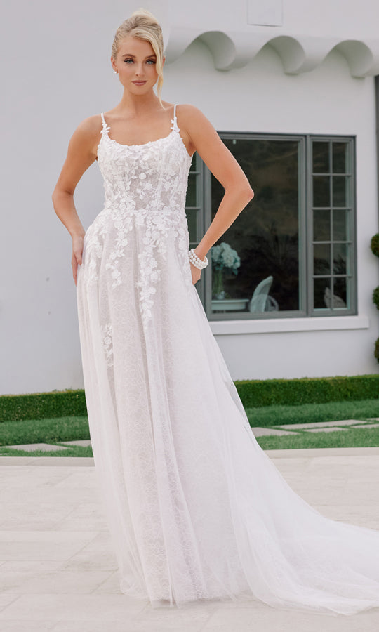 Nox Anabel JE1074L - Lace Applique A Line Bridal Gown