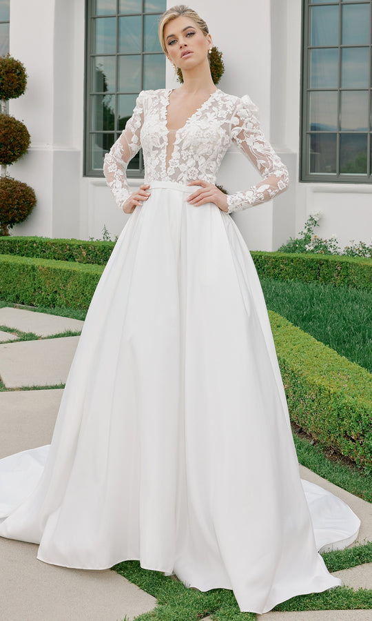 Nox Anabel JE1078 - Long Sleeve Illusion Ball Gown