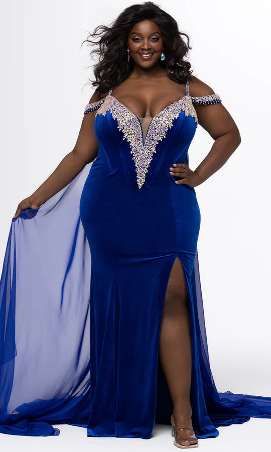 Johnathan Kayne for Sydney's Closet JK2610 - Velvet Lace Formal Dress