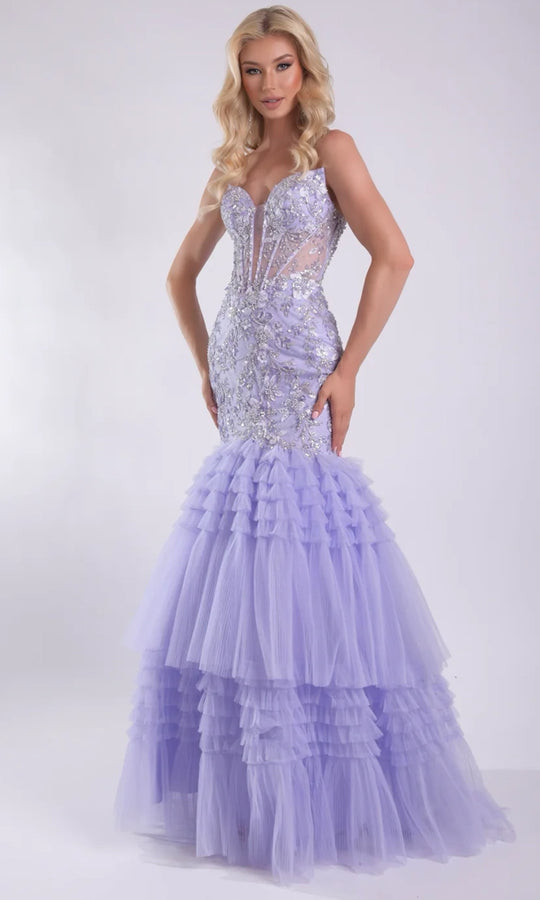 Jasz Couture 7939 - Bead Embellished Ruffle Mermaid Gown