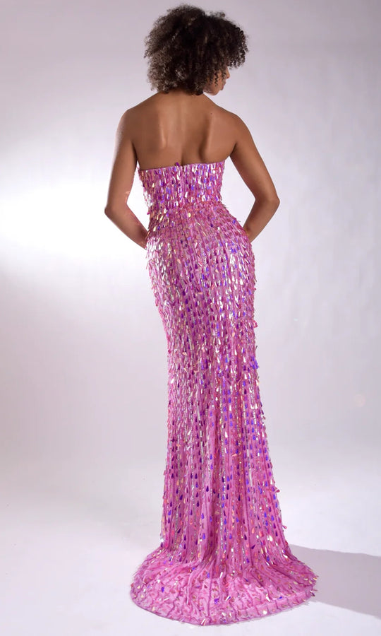 Jasz Couture 7973 - Sequin Ornate V-Neckline Sheath Gown