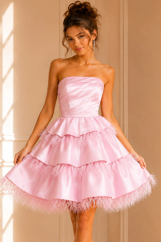 Jovani 22326 - Pleated Strapless Short Prom Dress