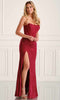 Colette by Daphne LC9003 - Corset Bodice Lace Prom Dress In Red