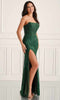 Colette by Daphne LC9003 - Corset Bodice Lace Prom Dress In Green