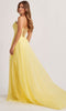 Colette by Daphne LC9008 - Embroidered Scoop Neck A-Line Dress In Yellow