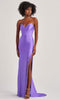 Colette by Daphne LC9010 - Embellished Slit Sweetheart Prom Dress In Purple