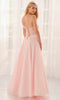 Colette by Daphne LC9050 - Floral Applique Off Shoulder Prom Dress In Pink