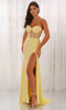 Colette by Daphne LC9064 - Ruched Bodice Sweetheart Prom Dress In Yellow