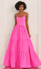 Colette by Daphne LC9070 - Scoop Neck Tiered A-Line Prom Dress In Pink