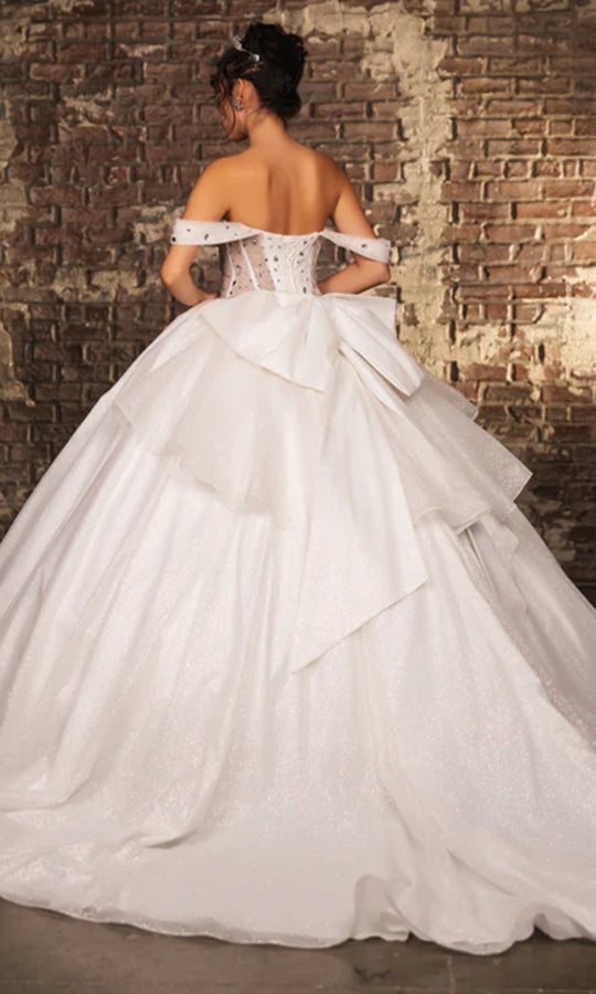 May Queen LK281 - Beaded Corset Bodice Sweetheart Ballgown
