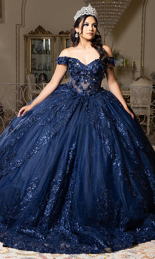 May Queen LK285 - Petal Train Embellished Sweetheart Ballgown