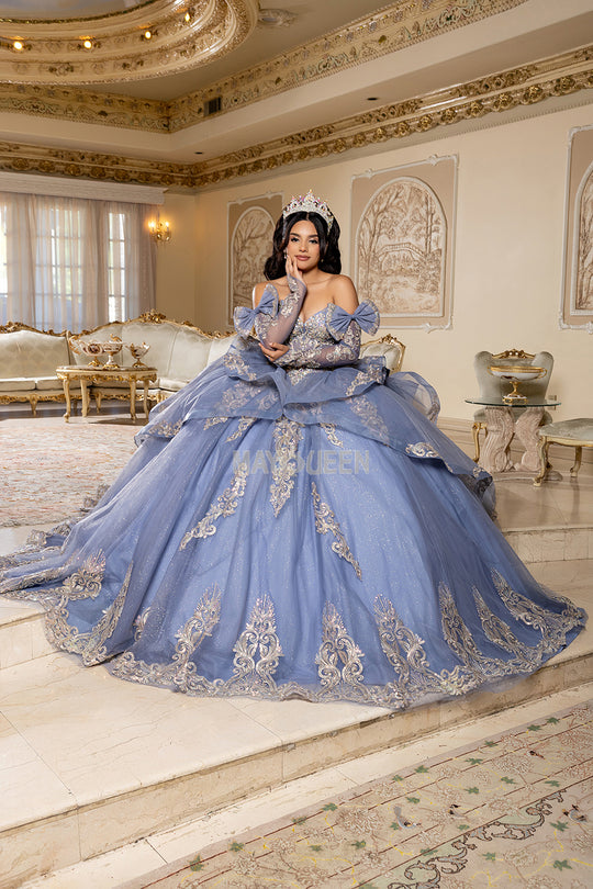 May Queen LK291 - Beaded Sweetheart Layered Voluminous Gown