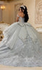 May Queen LK293 - Layered Lace Off Shoulder Gown