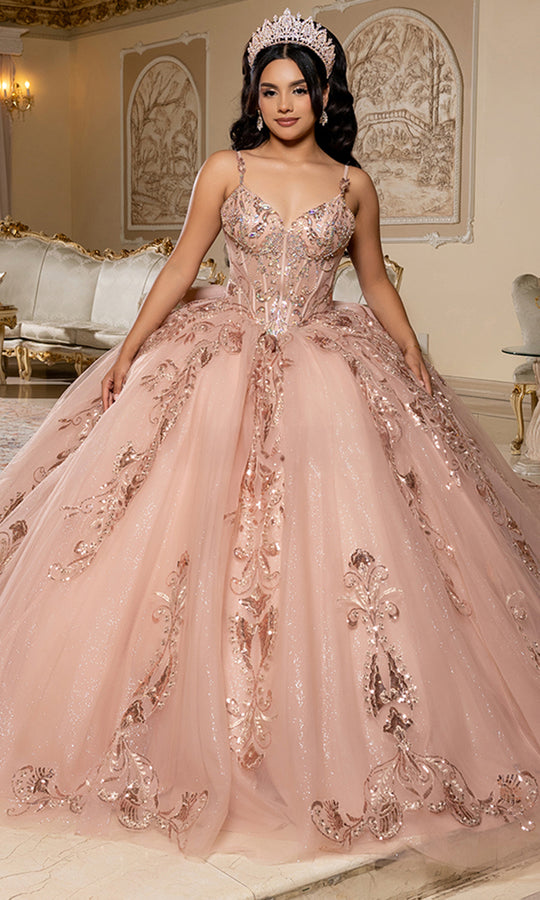 May Queen LK294 - Oversized Back Bow Beaded Ballgown