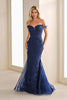 Montage by Mon Cheri M2231 - Off-Shoulder Stone Accented Mother of the Bride Dress
