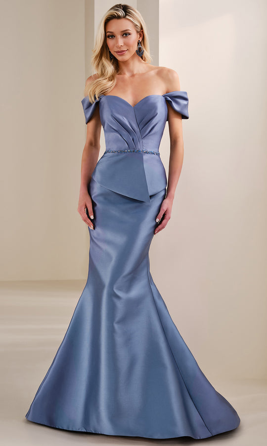 Montage by Mon Cheri M3106MKD - Sweetheart Peplum Mikado Long Gown