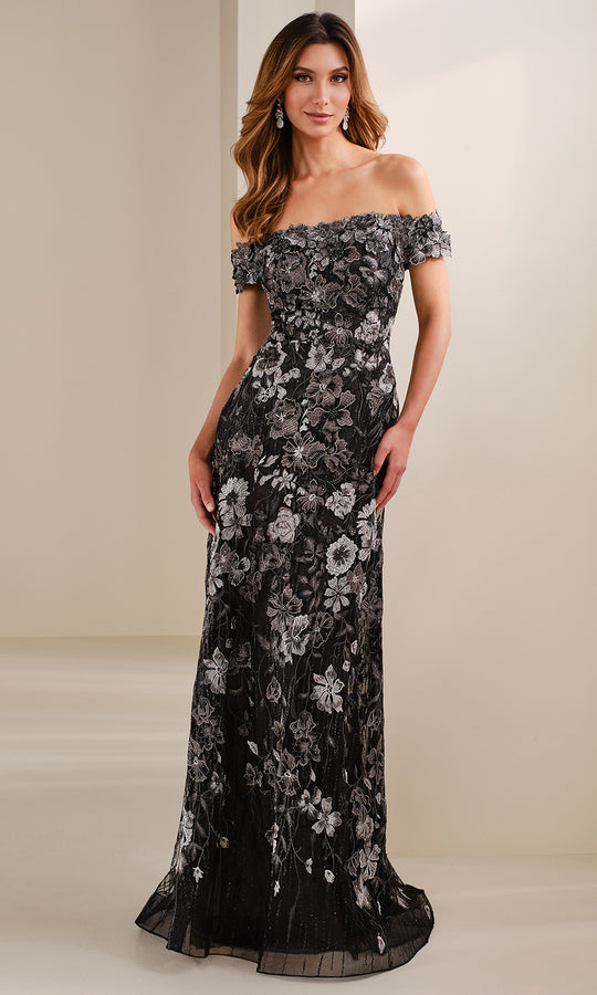 Montage by Mon Cheri M3112 - Off Shoulder Embroidered A-Line Gown