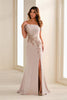 Montage by Mon Cheri M3113 - Lace Appliqued Off Shoulder Slit Gown