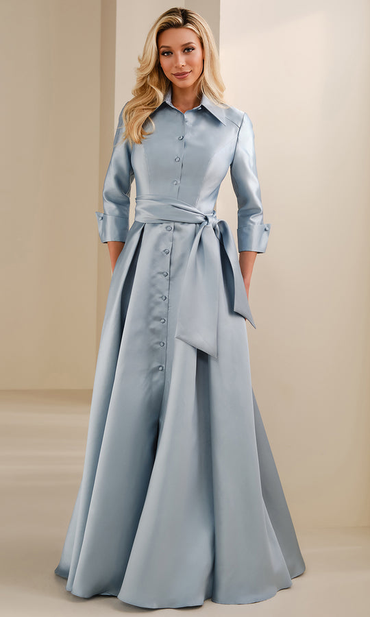 Montage by Mon Cheri M3114 - Mikado Collar V-Neckline A-Line Gown