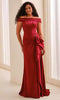 Montage by Mon Cheri M3212 - Button Back Off Shoulder Evening Dress In Red