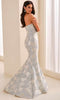 Montage by Mon Cheri M3214 - Strapless Neckline Floral Brocade Dress In Blue