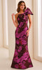 Montage by Mon Cheri M3216 - Metallic Jacquard Mermaid Dress with Bow In Purple