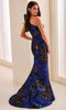 Montage by Mon Cheri M3216 - Metallic Jacquard Mermaid Dress with Bow In Blue
