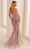 Montage by Mon Cheri M3217 - Floral Embroidered Strapless Long Dress In Purple