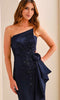 Montage by Mon Cheri M3219 - Strapless Asymmetric Embroidered Dress In Blue