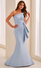 Montage by Mon Cheri M3219 - Strapless Asymmetric Embroidered Dress In Blue