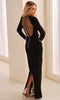 Montage by Mon Cheri M3221 - Illusion Back Long Sleeve Evening Dress In Black