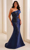 Montage by Mon Cheri M3222 - Mermaid Bead Embellished Long Dress In Blue