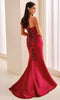 Montage by Mon Cheri M3222 - Mermaid Bead Embellished Long Dress In Red