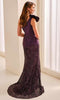 Montage by Mon Cheri M3223 - Beaded Applique Peplum Sheath Dress In Purple
