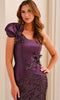 Montage by Mon Cheri M3223 - Beaded Applique Peplum Sheath Dress In Purple