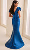 Montage by Mon Cheri M3224 - Sculptural Off Shoulder Mermaid Dress In Blue