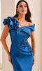 Montage by Mon Cheri M3224 - Sculptural Off Shoulder Mermaid Dress In Blue